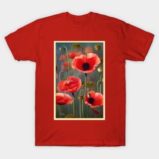 Pretty flower painting of poppies T-Shirt